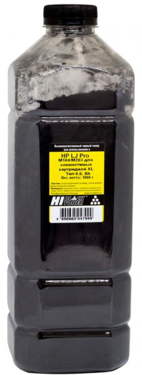 Тонер Hi-Black для HP LJ Pro M104/ M203 для совместимых картриджей XL, Тип 6.6, Bk, 500 г, канистра