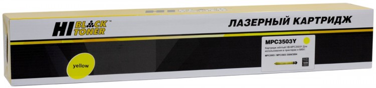 Тонер-картридж Hi-Black (HB-Type MPC3503Y) для Ricoh Aficio MP C3003/ C3004/ C3503, Y, 9,5K