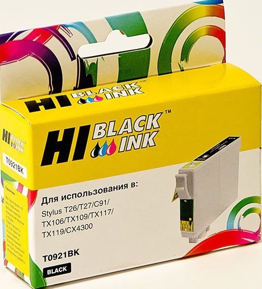 Картридж Hi-Black (HB-T0921) для Epson Stylus C91/ CX4300/ T26/ TX106/ 109, Bk