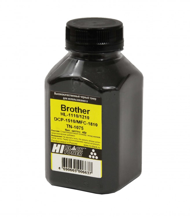 Тонер Hi-Black для Brother HL-1110/ 1210/ DCP-1510/ MFC-1810 (TN-1075), Black, 40 г, банка