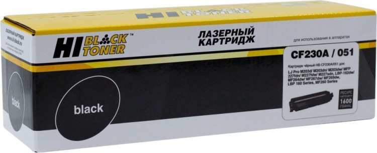Картридж Hi-Black (HB-CF230A/051) (с чипом) для HP LJ Pro M203/MFP M227, Canon LBP162dw/ MF 264dw/ 267dw, 1,6к