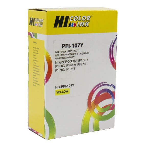 Картридж Hi-Black (HB-PFI-102Y) для Canon IPF-510/ 600/ 710, Yellow, 130 ml