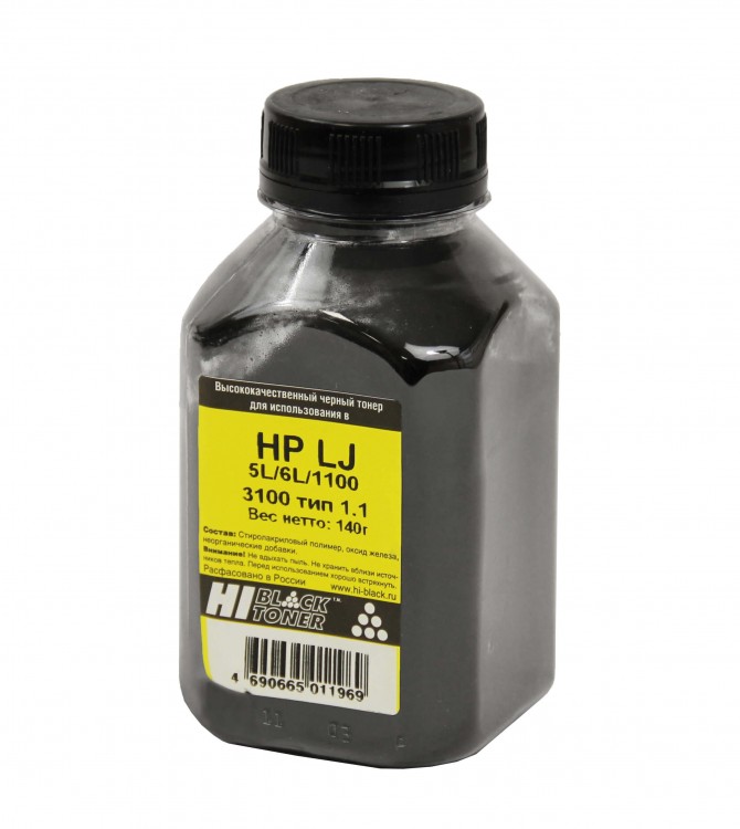 Тонер Hi-Black для HP LJ 5L/ 6L/ 1100/ 3100, Тип 1.1, Black, 140 г, банка