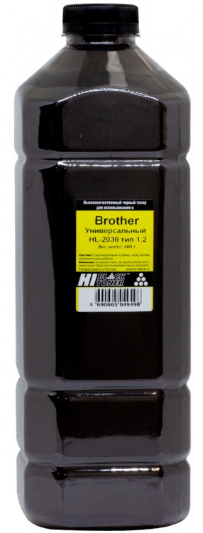 Тонер Hi-Black Универсальный для Brother HL-2030, Тип 1.2, Black, 600 г, канистра